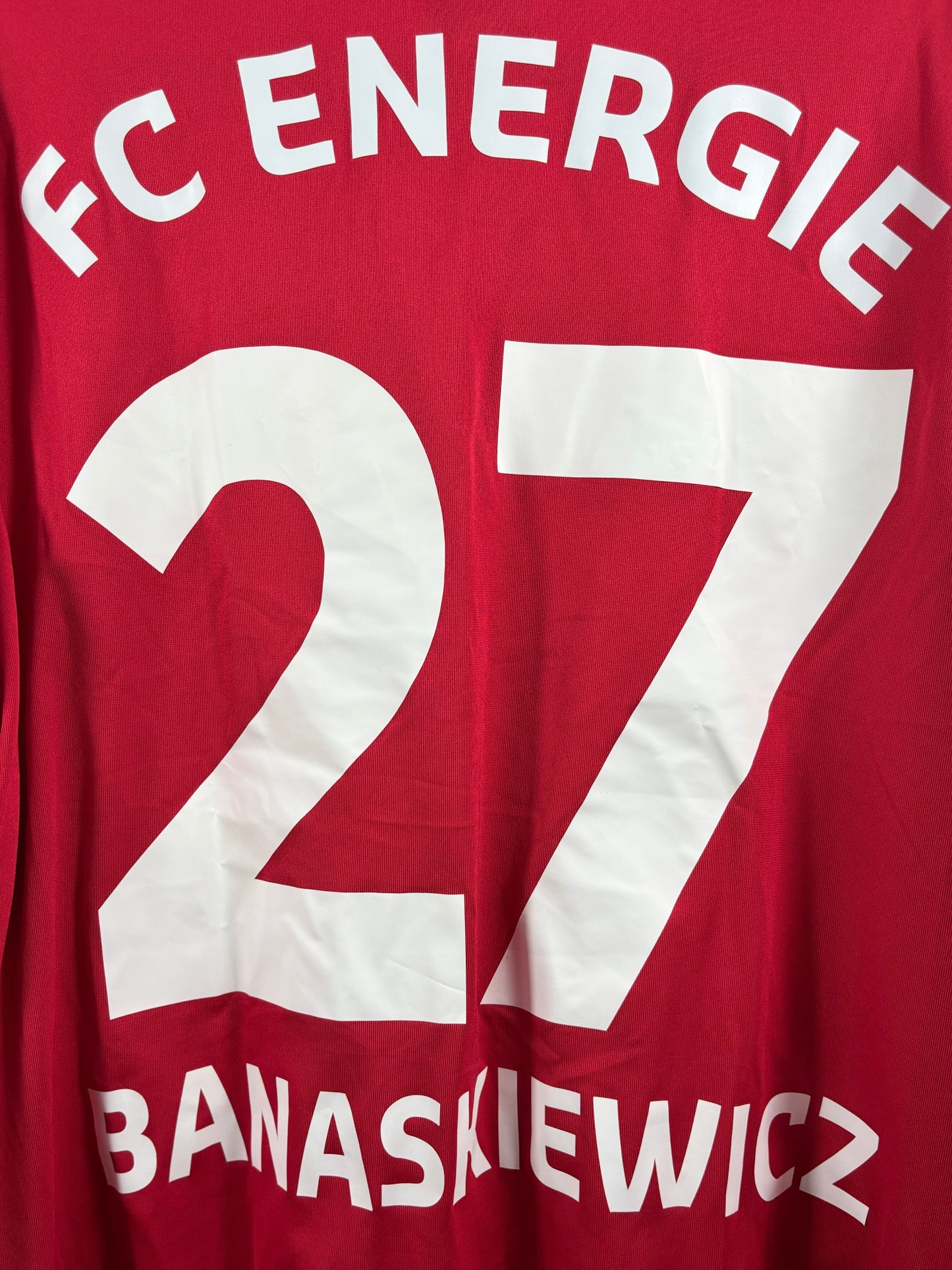 Energie Cottbus 2011/2012 Heimtrikot- M - #27 Banaskiewicz (Matchprepared)