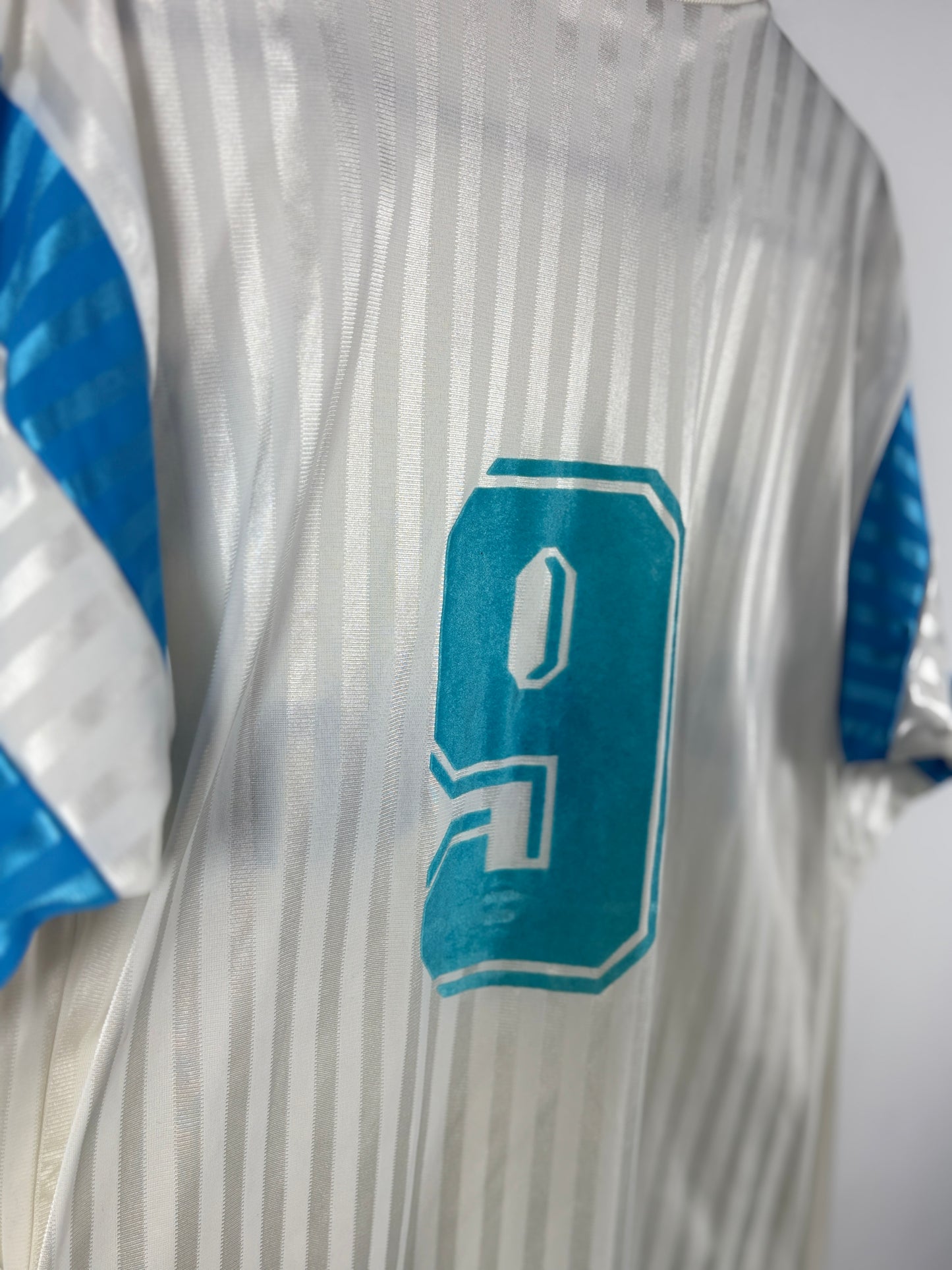 Olympique Marseille 1990/1991 Heimtrikot  - M - #9 Papin