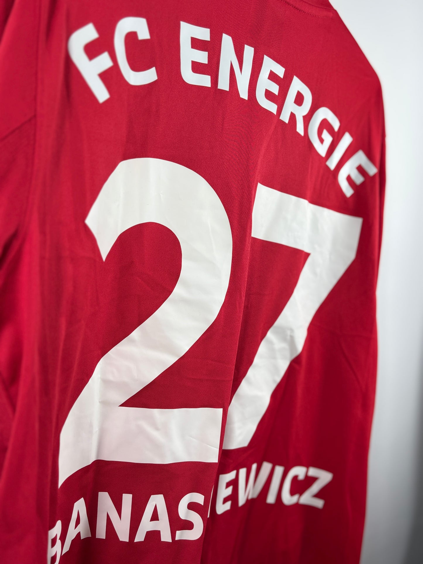 Energie Cottbus 2011/2012 Heimtrikot- M - #27 Banaskiewicz (Matchprepared)
