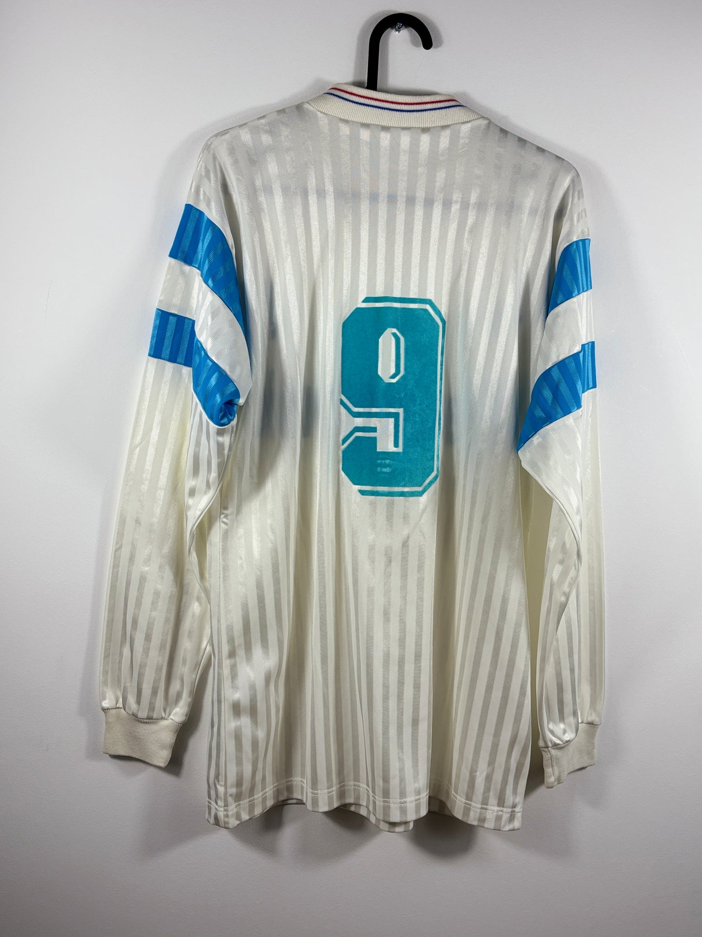 Olympique Marseille 1990/1991 Heimtrikot  - M - #9 Papin