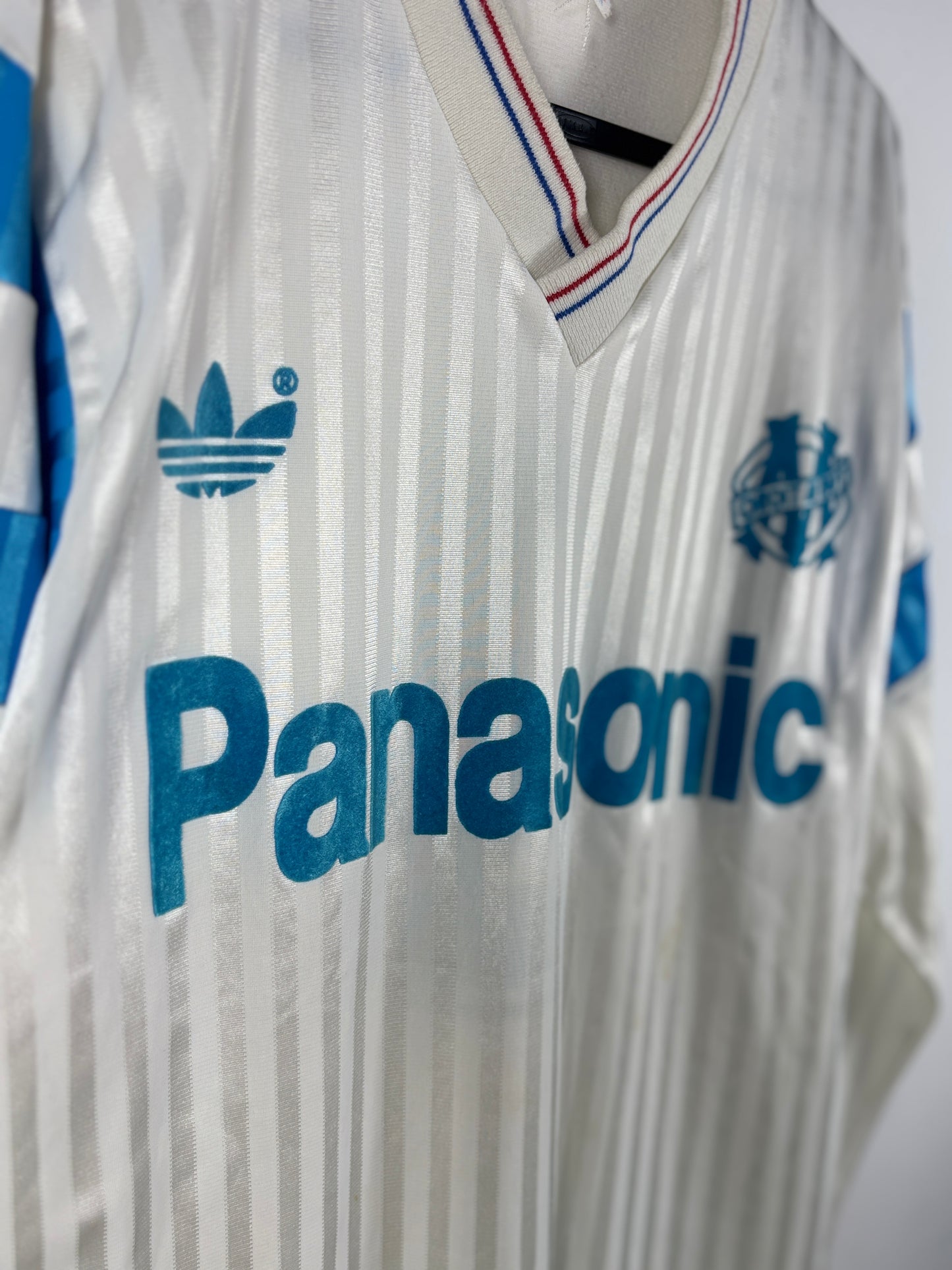 Olympique Marseille 1990/1991 Heimtrikot  - M - #9 Papin