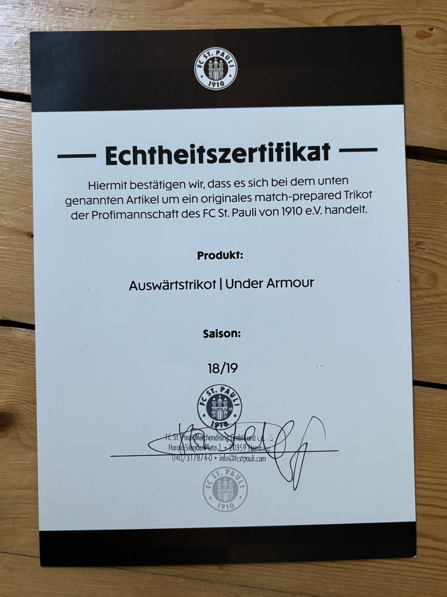 FC Sankt Pauli 2018/2019 Heimtrikot - M - #22 Sahin (Matchworn mit Zertifikat)